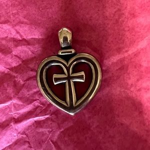 Retired James Avery heart and cross pendant